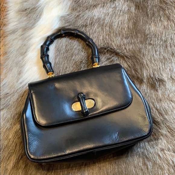 Coronet Handbags - CORONET VINTAGE NATURAL LEATHER BAMBOO PURSE 1950s